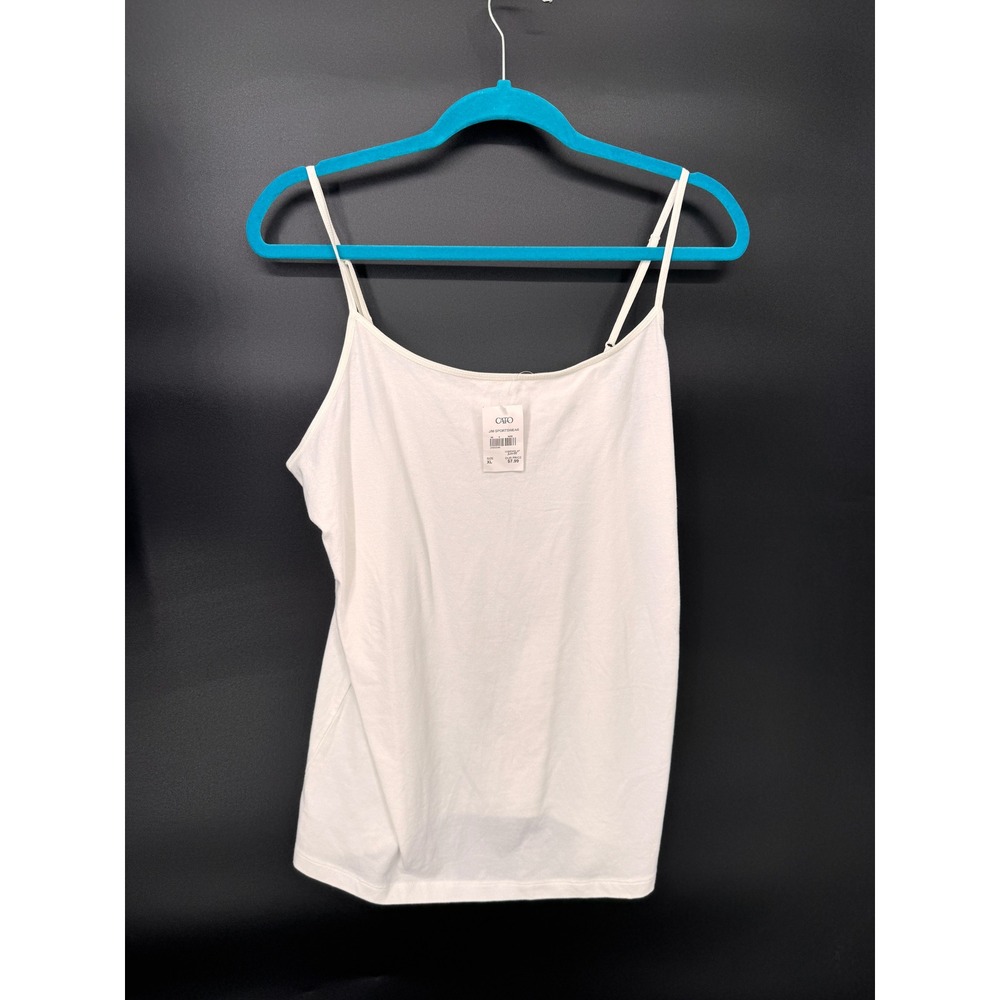 Cato Camisole Women XL White NWT Adjustable Spaghetti Straps Cotton Blend Basic